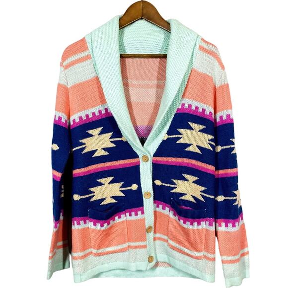 Ellison Button Front SW Cardigan Academic Coastal Grandma Pastel Cozy Soft - M - Picture 1 of 4